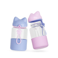 300ml Glass Water Bottle Fox-shape Silicone Drinking Water For Bottle Child Animal Tumbler Bottles Coffee Keep Tea