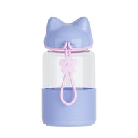 300ml Glass Water Bottle Fox-shape Silicone Drinking Water For Bottle Child Animal Tumbler Bottles Coffee Keep Tea