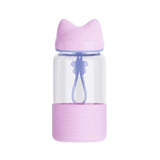 300ml Glass Water Bottle Fox-shape Silicone Drinking Water For Bottle Child Animal Tumbler Bottles Coffee Keep Tea